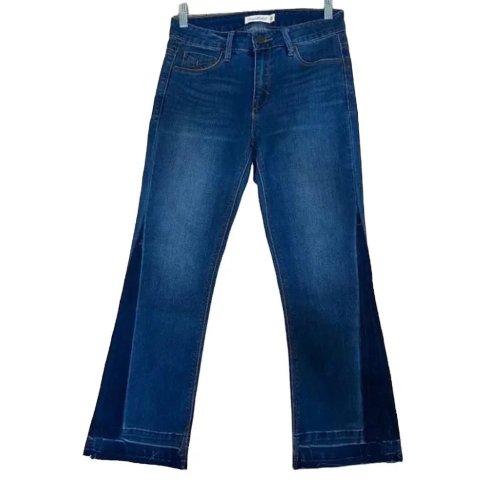 Unpublished Boutique Brand Contrast Flare Wide Leg Denim Jeans  Size 26